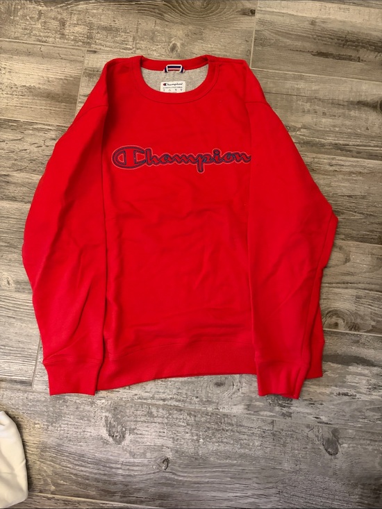 Champion Other - Champion Red Crewneck with Script Logo